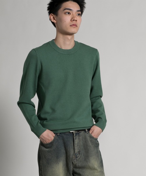 aimoha(アイモハ)の「【aimoha neo】 Timeless Crew Neck Pullover(ニット/セーター・メンズ・ダークグレー/ライトグリーン/ダークグリーン/ネイビー・MEDIUM/LARGE/X-LARGE/XX-LARGE)」の3枚目の写真