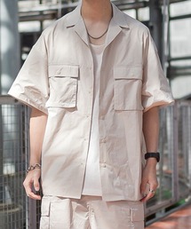【INTERPLAY x たいが】Big Pocket Snap Open Collar Shirt
