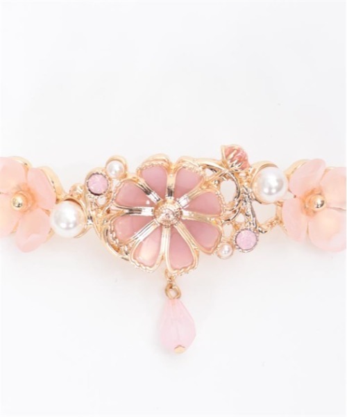 axes femme 花モチーフブレスレット ピンク