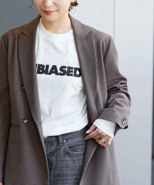 JOURNAL STANDARD（ジャーナルスタンダード）の「《追加4》UNBIASEDロングスリーブ Tシャツ（Tシャツ/カットソー・レディース・ホワイト/チャコールグレー・FREE）」の2枚目の写真