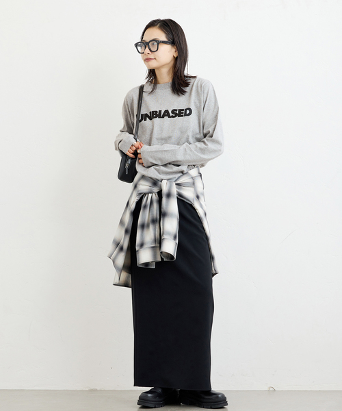 JOURNAL STANDARD（ジャーナルスタンダード）の「《追加4》UNBIASEDロングスリーブ Tシャツ（Tシャツ/カットソー・レディース・ホワイト/チャコールグレー・FREE）」の3枚目の写真