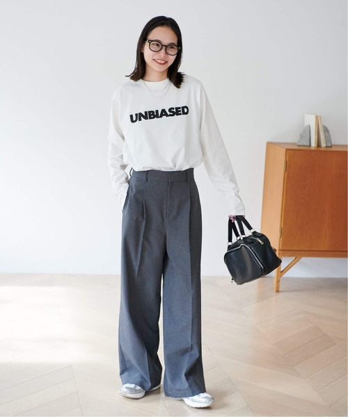 JOURNAL STANDARD（ジャーナルスタンダード）の「《追加4》UNBIASEDロングスリーブ Tシャツ（Tシャツ/カットソー・レディース・ホワイト/チャコールグレー・FREE）」の6枚目の写真