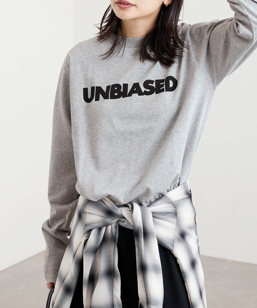 JOURNAL STANDARD（ジャーナルスタンダード）の「《追加4》UNBIASEDロングスリーブ Tシャツ（Tシャツ/カットソー・レディース・ホワイト/チャコールグレー・FREE）」の10枚目の写真