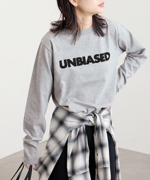JOURNAL STANDARD（ジャーナルスタンダード）の「《追加4》UNBIASEDロングスリーブ Tシャツ（Tシャツ/カットソー・レディース・ホワイト/チャコールグレー・FREE）」の11枚目の写真