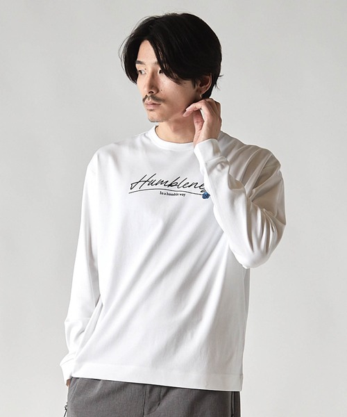 UNION STATION(ユニオンステーション)の「*WEB限定 フラワーバックプリント ルーズフィットロンT(Tシャツ/カットソー・メンズ・ブラック/ホワイト・M/L)」の1枚目の写真