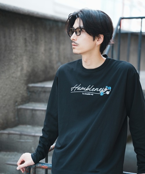 UNION STATION(ユニオンステーション)の「*WEB限定 フラワーバックプリント ルーズフィットロンT(Tシャツ/カットソー・メンズ・ブラック/ホワイト・M/L)」の5枚目の写真