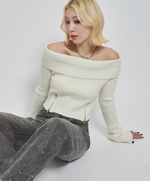 ENVYM | オフショルジップニット(ニット/セーター)