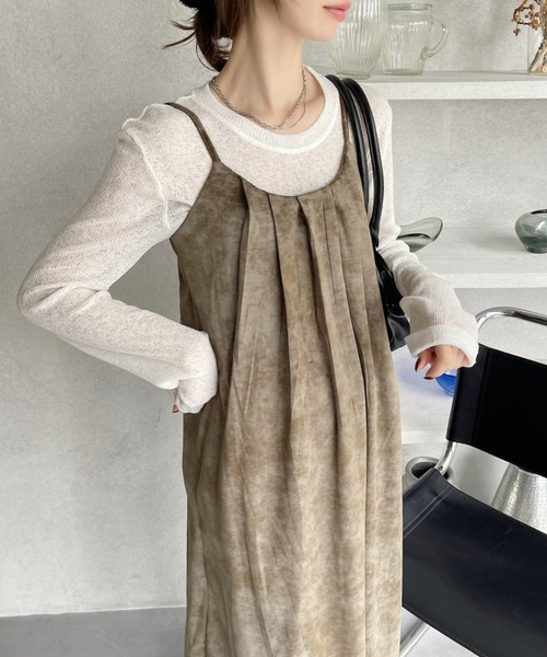 Ada.(エイダ)の「フロントタック マーブルライクパターン キャミワンピース(ワンピース・レディース・ブルー/グリーン/ブラウン・FREE)」の22枚目の写真