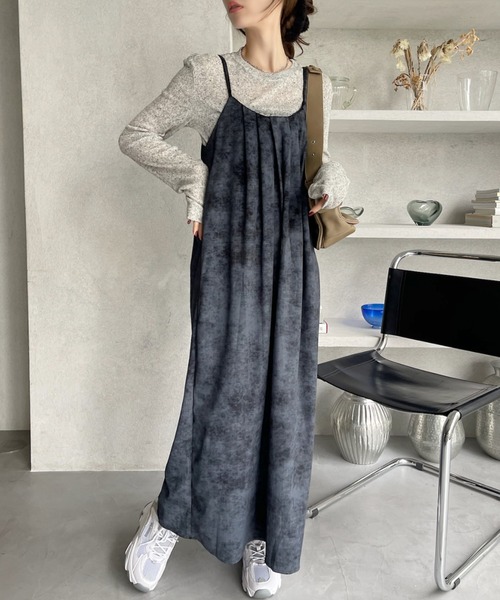 Ada.(エイダ)の「フロントタック マーブルライクパターン キャミワンピース(ワンピース・レディース・ブルー/グリーン/ブラウン・FREE)」の19枚目の写真