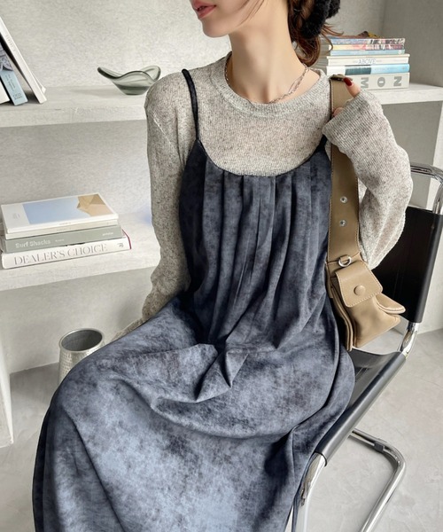 Ada.(エイダ)の「フロントタック マーブルライクパターン キャミワンピース(ワンピース・レディース・ブルー/グリーン/ブラウン・FREE)」の8枚目の写真