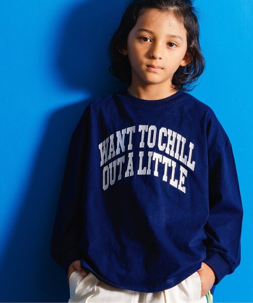 BREEZE(ブリーズ)の「【BREEZE NEW JACK】3柄サガラワッペンロンT(Tシャツ/カットソー・キッズ・ローズ/オフホワイト/ネイビー・160/150/140/130/120/110/100/90)」の1枚目の写真