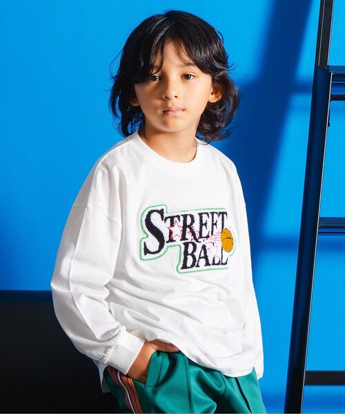 BREEZE(ブリーズ)の「【BREEZE NEW JACK】3柄サガラワッペンロンT(Tシャツ/カットソー・キッズ・ローズ/オフホワイト/ネイビー・160/150/140/130/120/110/100/90)」の2枚目の写真