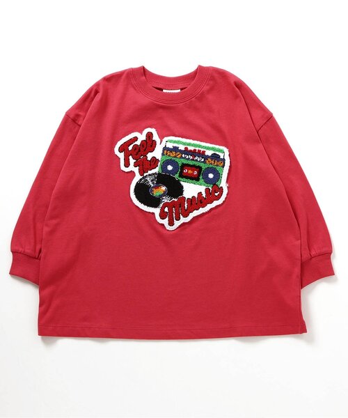 BREEZE(ブリーズ)の「【BREEZE NEW JACK】3柄サガラワッペンロンT(Tシャツ/カットソー・キッズ・ローズ/オフホワイト/ネイビー・160/150/140/130/120/110/100/90)」の15枚目の写真