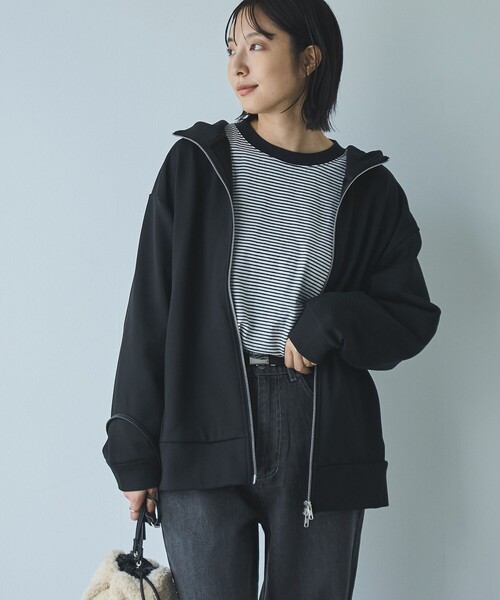 coen(コーエン)の「REVERSEWARMダブルジップアップパーカー(パーカー・レディース・ダークグレー/ブラック/ナチュラル・L/M)」の16枚目の写真