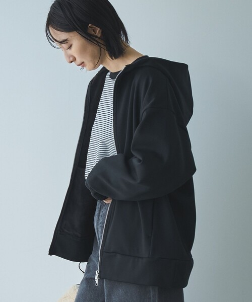 coen(コーエン)の「REVERSEWARMダブルジップアップパーカー(パーカー・レディース・ダークグレー/ブラック/ナチュラル・L/M)」の17枚目の写真