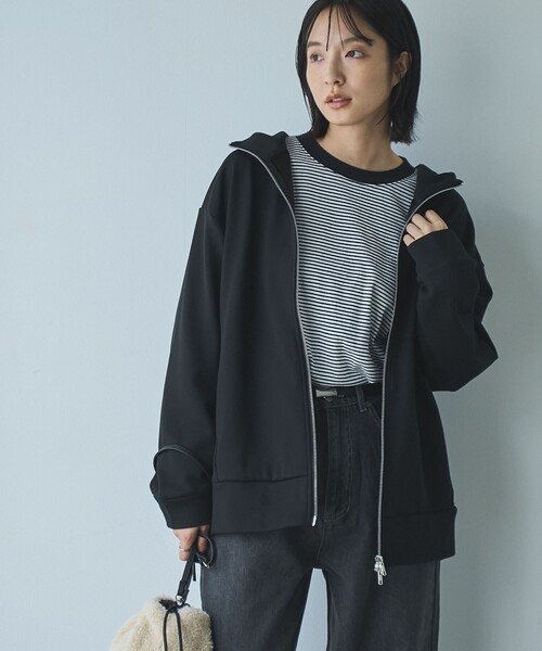 coen(コーエン)の「REVERSEWARMダブルジップアップパーカー(パーカー・レディース・ダークグレー/ブラック/ナチュラル・L/M)」の18枚目の写真