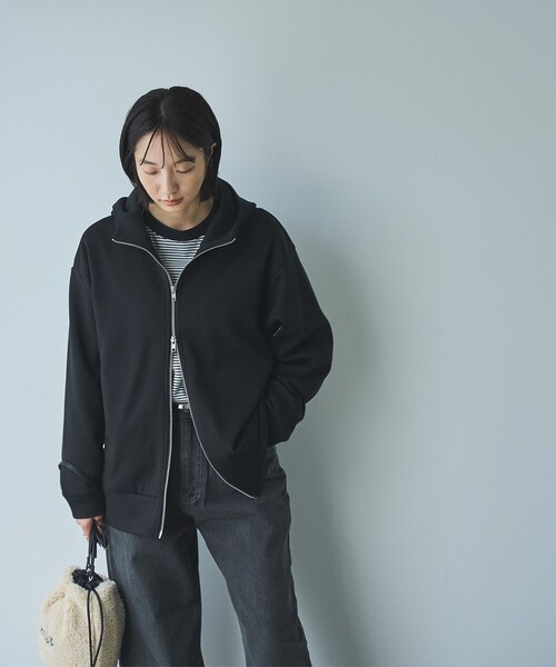 coen(コーエン)の「REVERSEWARMダブルジップアップパーカー(パーカー・レディース・ダークグレー/ブラック/ナチュラル・L/M)」の19枚目の写真