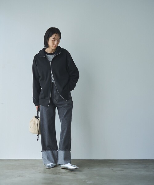 coen(コーエン)の「REVERSEWARMダブルジップアップパーカー(パーカー・レディース・ダークグレー/ブラック/ナチュラル・L/M)」の21枚目の写真