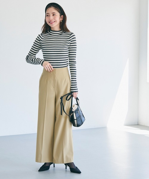 QUSSIO  ハイウエストワイドパンツ 26-170905000-09.jpg