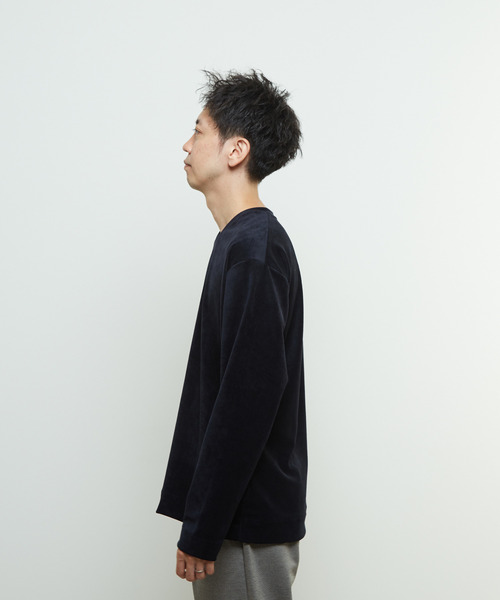 MEN'S MELROSE（メンズメルローズ）の「ベルニットピケVネックロングスリーブTシャツ（Tシャツ/カットソー・メンズ・ネイビー/グレー・2/4/3）」の4枚目の写真