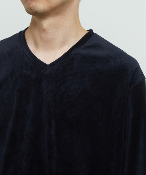 MEN'S MELROSE（メンズメルローズ）の「ベルニットピケVネックロングスリーブTシャツ（Tシャツ/カットソー・メンズ・ネイビー/グレー・2/4/3）」の7枚目の写真