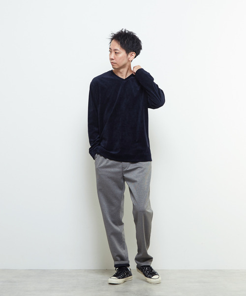 MEN'S MELROSE（メンズメルローズ）の「ベルニットピケVネックロングスリーブTシャツ（Tシャツ/カットソー・メンズ・ネイビー/グレー・2/4/3）」の19枚目の写真