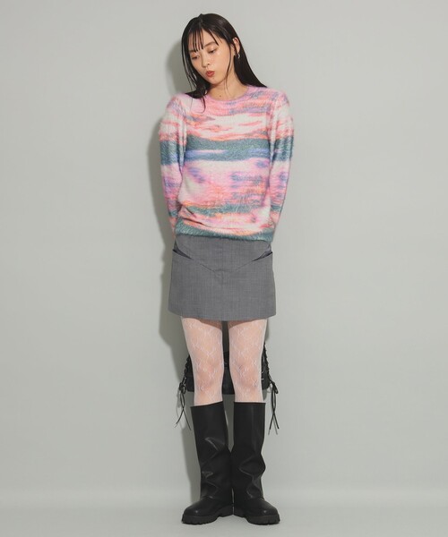 Ray BEAMS（レイビームス）の「シャギー プリント クルーネック ニット（ニット/セーター・レディース・ピンク/ベージュ・ONE SIZE）」の14枚目の写真