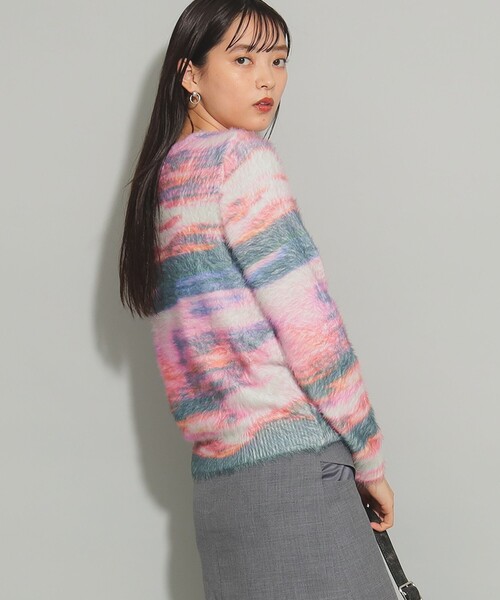 Ray BEAMS（レイビームス）の「シャギー プリント クルーネック ニット（ニット/セーター・レディース・ピンク/ベージュ・ONE SIZE）」の17枚目の写真