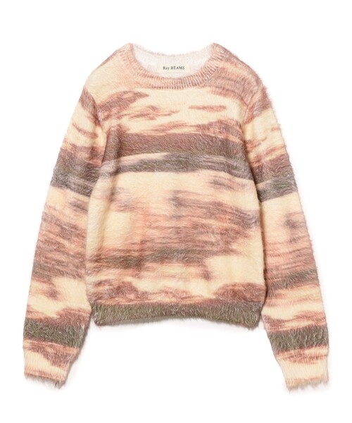 Ray BEAMS（レイビームス）の「シャギー プリント クルーネック ニット（ニット/セーター・レディース・ピンク/ベージュ・ONE SIZE）」の18枚目の写真