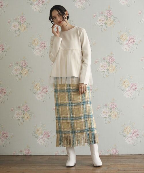 Green　Parks（グリーンパークス）の「・swing by チュールレイヤープルオーバー（その他トップス・レディース・チャコールグレー/アイボリー/グレイッシュベージュ・FREE）」の19枚目の写真