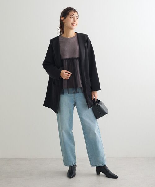 Green　Parks（グリーンパークス）の「・swing by チュールレイヤープルオーバー（その他トップス・レディース・チャコールグレー/アイボリー/グレイッシュベージュ・FREE）」の5枚目の写真