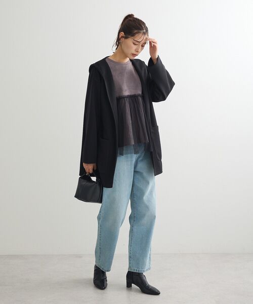 Green　Parks（グリーンパークス）の「・swing by チュールレイヤープルオーバー（その他トップス・レディース・チャコールグレー/アイボリー/グレイッシュベージュ・FREE）」の6枚目の写真