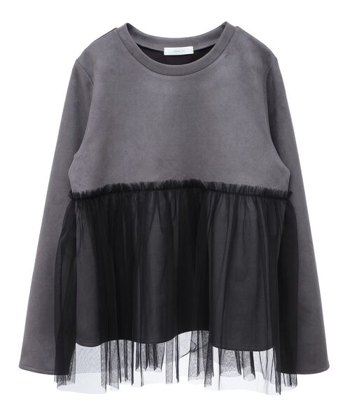 Green　Parks（グリーンパークス）の「・swing by チュールレイヤープルオーバー（その他トップス・レディース・チャコールグレー/アイボリー/グレイッシュベージュ・FREE）」の16枚目の写真