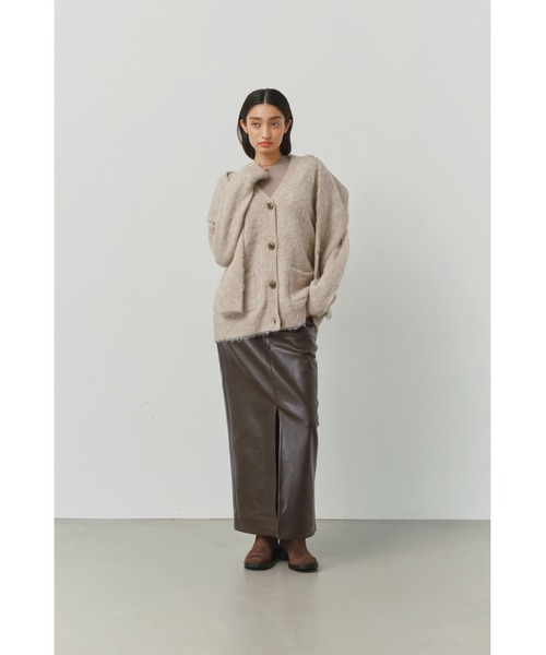 ALEXIA STAM（アリシアスタン）の「Double Sleeve Shaggy Knit Cardigan /ダブルスリーブシャギーカーデ（カーディガン/ボレロ・レディース・グレー/ベージュ・FREE）」の18枚目の写真