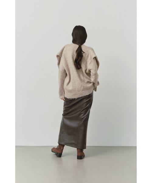 ALEXIA STAM（アリシアスタン）の「Double Sleeve Shaggy Knit Cardigan /ダブルスリーブシャギーカーデ（カーディガン/ボレロ・レディース・グレー/ベージュ・FREE）」の19枚目の写真