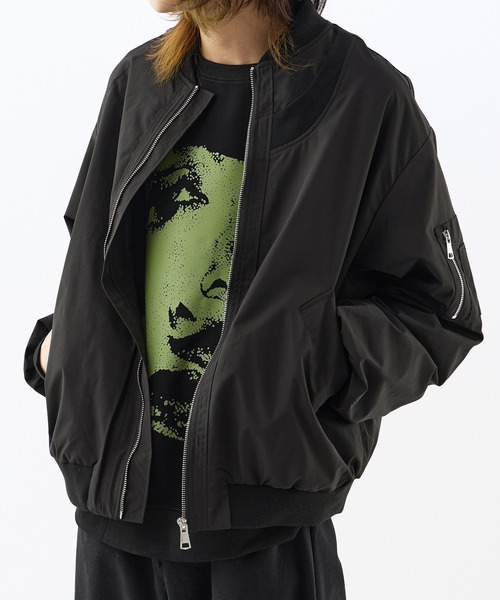 Theater code（シアターコード）の「MA-1 フライトジャケット（MA-1・メンズ・ブラック/アイボリー・M/L）」の2枚目の写真