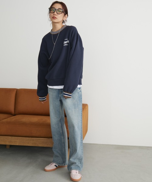 Auntie Rosa Holiday（アンティローザホリデー）の「裏起毛ラインリブバック刺繍スウェット（スウェット・レディース・グレー/ネイビー・FREE）」の10枚目の写真