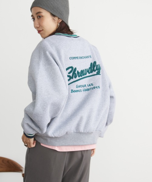 Auntie Rosa Holiday（アンティローザホリデー）の「裏起毛ラインリブバック刺繍スウェット（スウェット・レディース・グレー/ネイビー・FREE）」の16枚目の写真