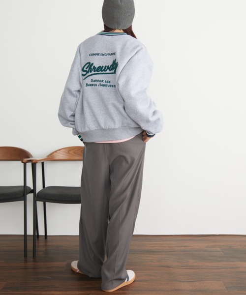 Auntie Rosa Holiday（アンティローザホリデー）の「裏起毛ラインリブバック刺繍スウェット（スウェット・レディース・グレー/ネイビー・FREE）」の21枚目の写真