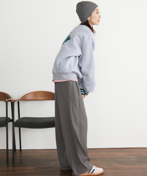 Auntie Rosa Holiday（アンティローザホリデー）の「裏起毛ラインリブバック刺繍スウェット（スウェット・レディース・グレー/ネイビー・FREE）」の20枚目の写真