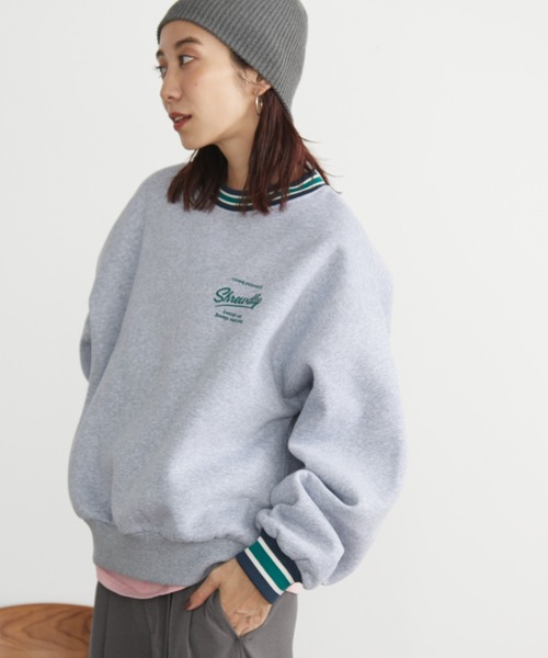 Auntie Rosa Holiday（アンティローザホリデー）の「裏起毛ラインリブバック刺繍スウェット（スウェット・レディース・グレー/ネイビー・FREE）」の14枚目の写真