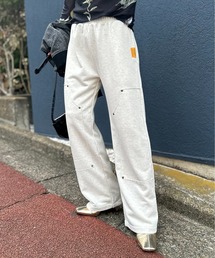 mi via loca | Vintageライク パッチデザイン スウェットイージーパンツ(スウェットパンツ)