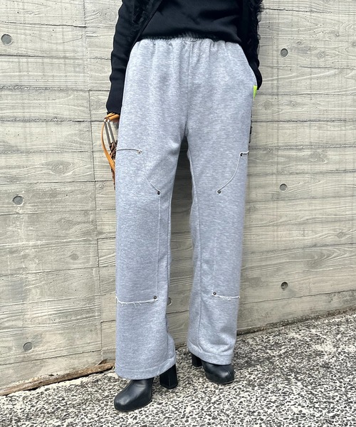 mi via loca(ミヴィアロカ)の「Vintageライク パッチデザイン スウェットイージーパンツ(スウェットパンツ・レディース・トップグレー/オートミール・FREE)」の8枚目の写真