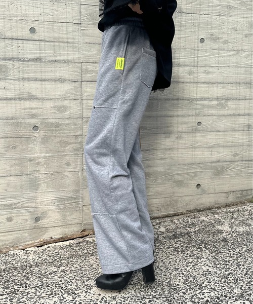 mi via loca(ミヴィアロカ)の「Vintageライク パッチデザイン スウェットイージーパンツ(スウェットパンツ・レディース・トップグレー/オートミール・FREE)」の5枚目の写真