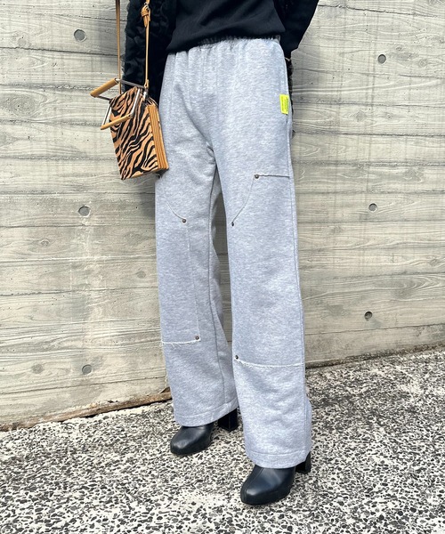 mi via loca(ミヴィアロカ)の「Vintageライク パッチデザイン スウェットイージーパンツ(スウェットパンツ・レディース・トップグレー/オートミール・FREE)」の9枚目の写真