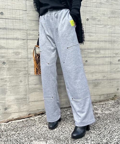 mi via loca(ミヴィアロカ)の「Vintageライク パッチデザイン スウェットイージーパンツ(スウェットパンツ・レディース・トップグレー/オートミール・FREE)」の10枚目の写真