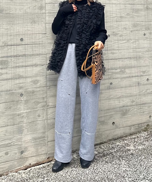 mi via loca(ミヴィアロカ)の「Vintageライク パッチデザイン スウェットイージーパンツ(スウェットパンツ・レディース・トップグレー/オートミール・FREE)」の16枚目の写真