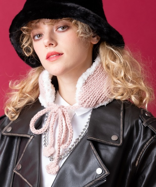 an meets zakka ニット×ファーリバーシブルイヤーマフ / 耳当て