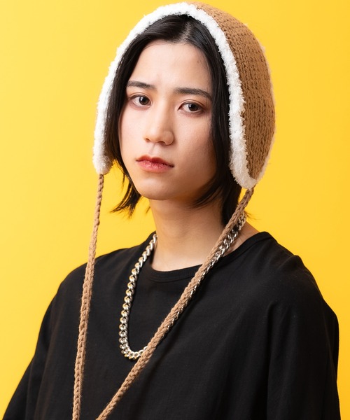 an meets zakka ニット×ファーリバーシブルイヤーマフ / 耳当て