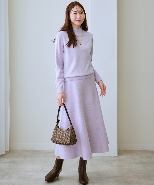 7days Life Styling(セブンデイズライフスタイリング)の「ハイネックニット (洗濯機OK)(ニット/セーター・レディース・アイボリー/ラベンダー/杢グレー/ブラック・S/M/L/LL/3L)」の6枚目の写真